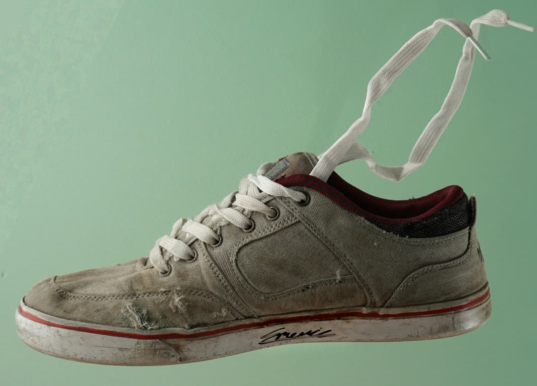 A shoe sent in instead of a phone for recycling